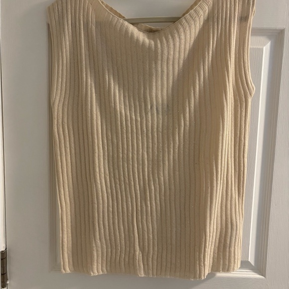 Zara Cream Ribbed Tank Top - Picture 7 of 7